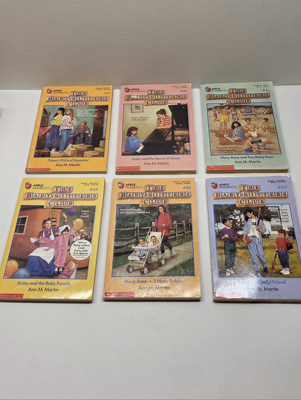 The Baby-Sitters Club Book Lot of 6 #s 31, 32, 34, 45, 52, 63 Ann M Martin BSC